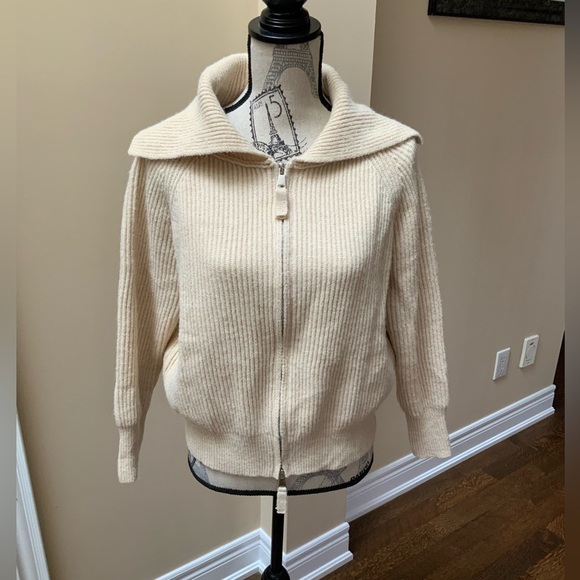 AMAZON Brand Zip Up Sweater Jacket Knit Sweater Lapel Cropped Cardigan SZ XL - Picture 6 of 15